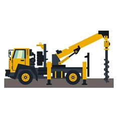 Construction Theme Drilling Rig Truck Transparent Sticker